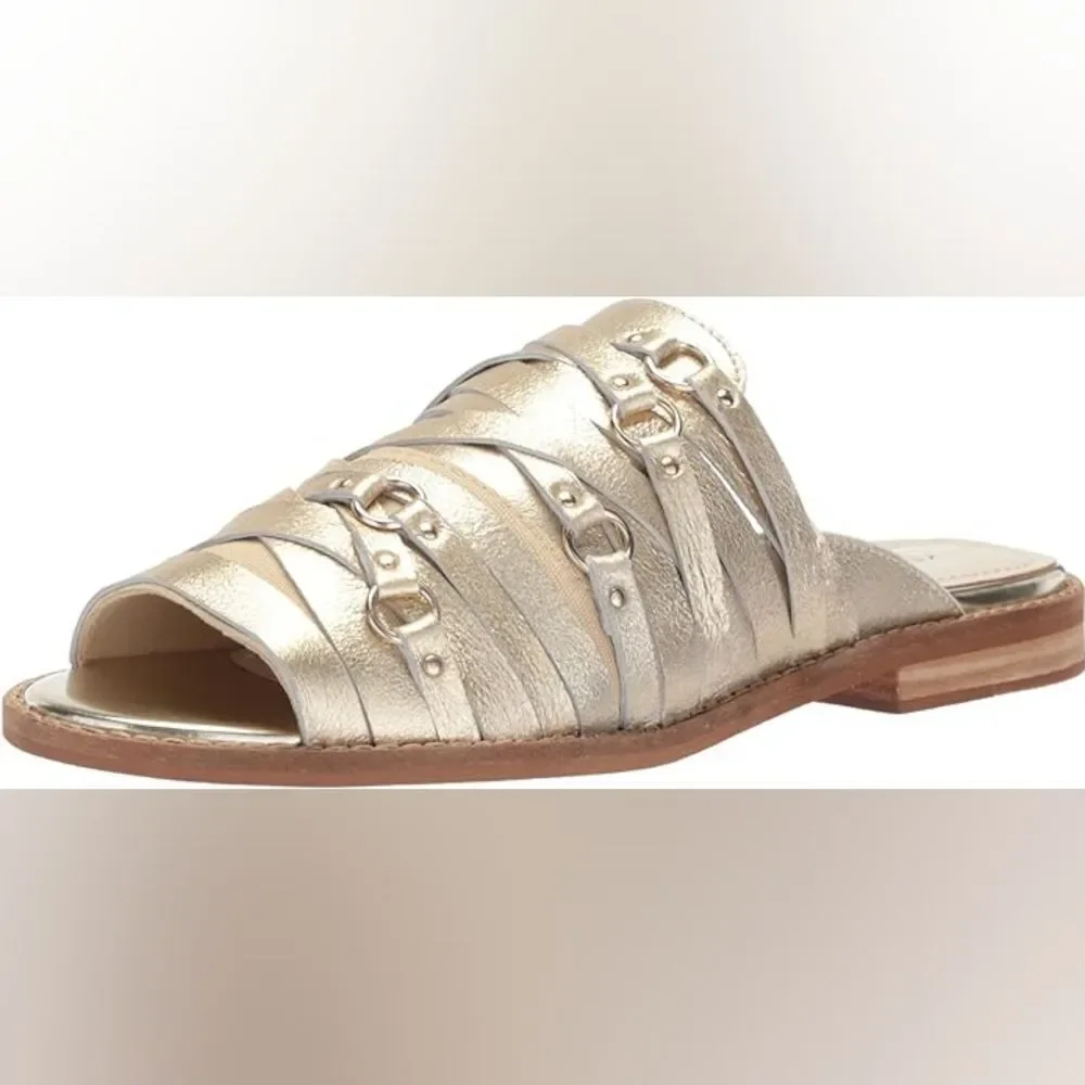 Kelsi Dagger Slope Soft Metallic Slid Sandals Size 8,5